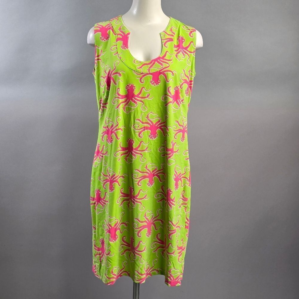 Katherine Way Lime and Fuchsia Swim Coverup (Rack3) - Picture 2 of 9